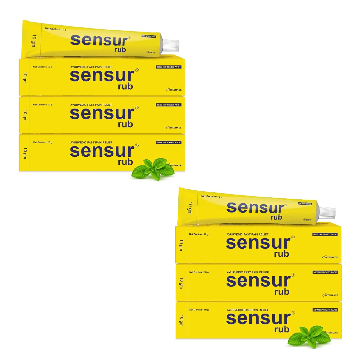 

Sensur Натуральный аюрведический обезболивающий бальзам 10 г Упаковка из 6 штук | Быстродействующее обезболивание мышц и тела