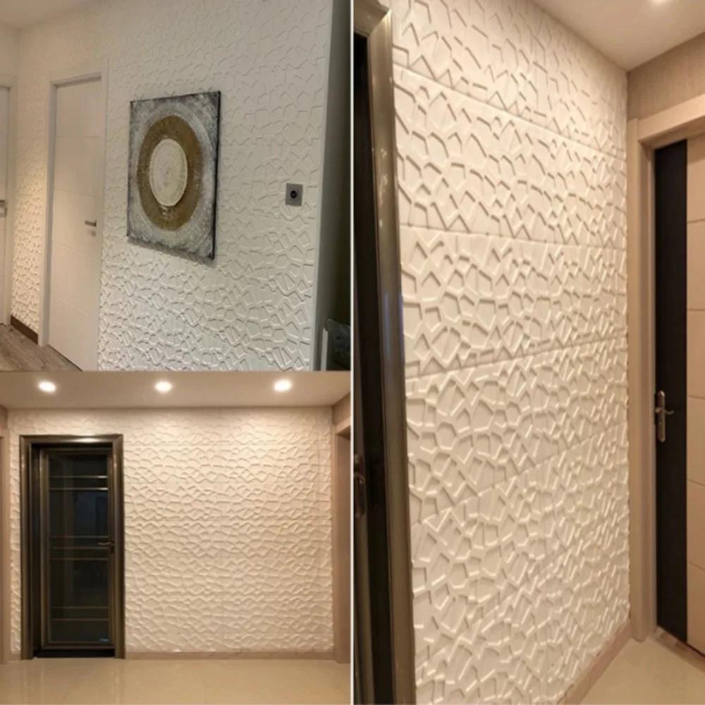 35*35cm 3D Foam Ceiling Waterproof Self-adhesive Wall Stickers Anti-collision Peel and Stick Background Wallpaper Bed Room Decor