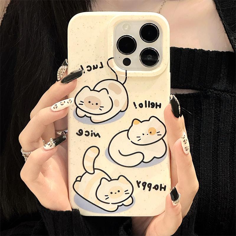 Zhitai Cartoon Case for iPhone 16/15Promax/14/13/11Pro - Wheat Shell Design for Women