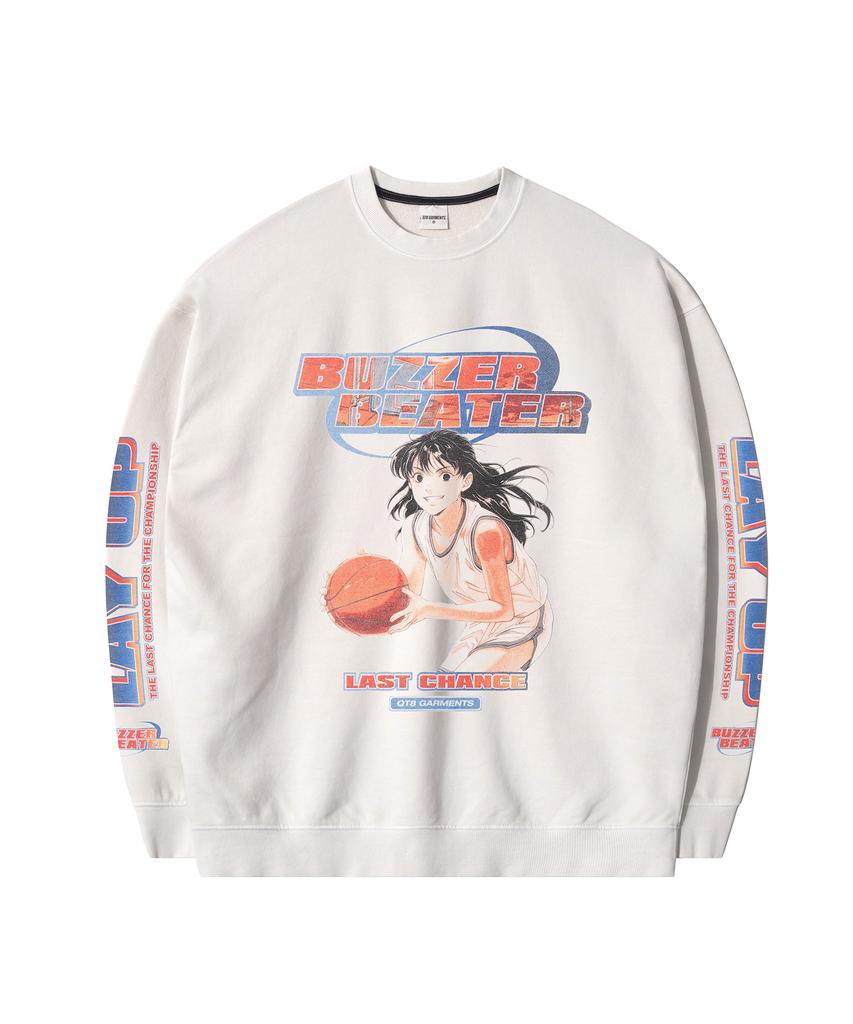 QT8 GARMENTS Rg Buzzer Beater Vintage Washed Sweatshirt (Ecru)