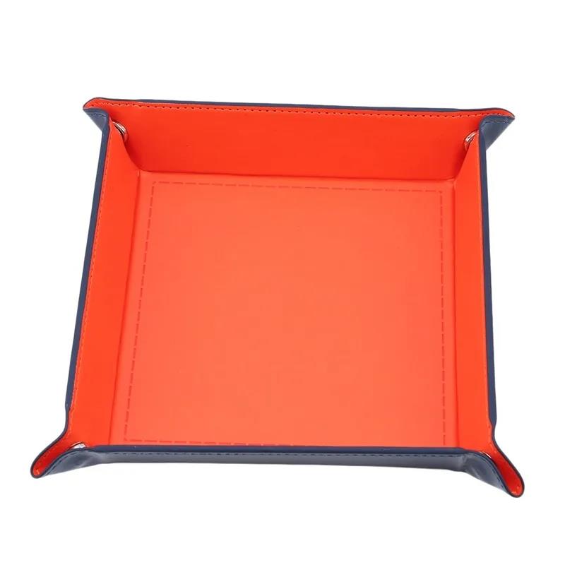 Ready Stocked Folding Hexagon Dice Game Storage Tray Holder Double Sided Thick PU Leather&Velvet Mat Office SuppliesHot Sell