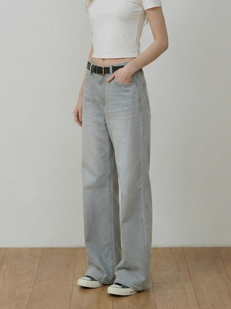 Kkomma Cmj13 Soft Khaki Wide Straight Pants