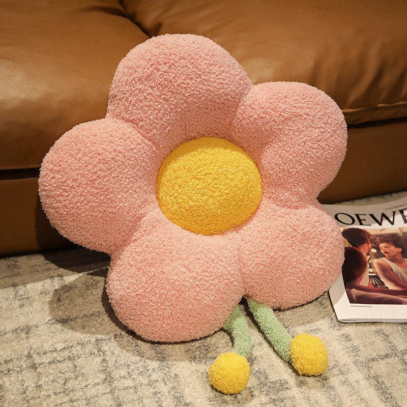 

Утолщенная теплая подушка с цветком, напольная подушка для спальни, офисная подушка для талии, подушка для сиденья в общежитии, милая подушка для бедра, подушка для сиденья 43*43cm розовый