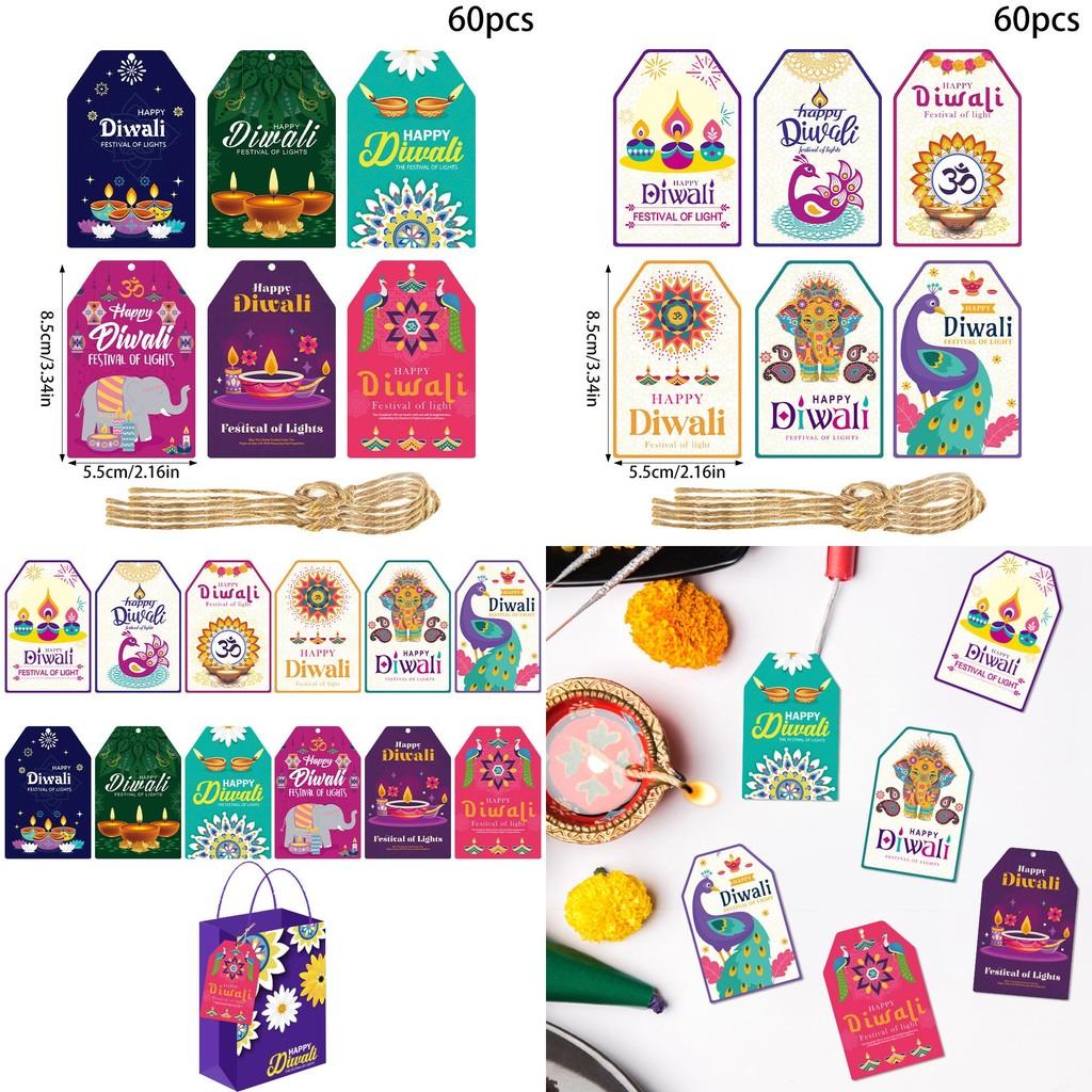 Diwali Festival Paper Decor Supplies Hang Tags For Party Venue Setup Pieces 60