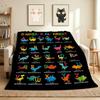 Dinosaur Alphabet Flannel Blanket Throw Blanket Soft Warm Sofa Bed Camping Car Home Decor Unique Christmas Gift C930582