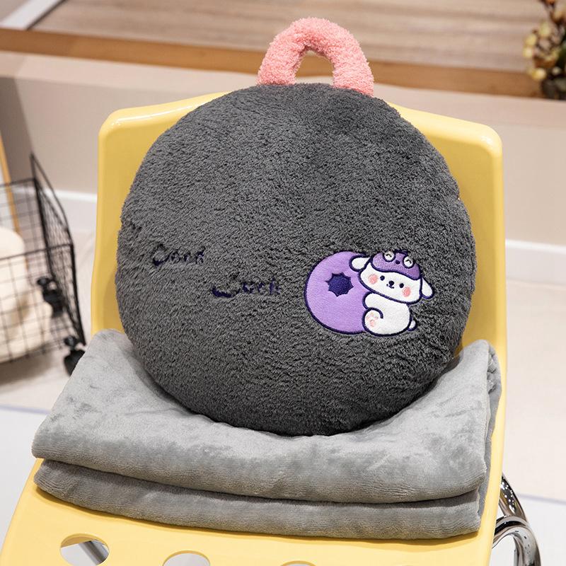 Фруктовая подушка-одеяло для сна для девочек, офисный кондиционер для студентов, артефакт для обеденного перерыва, плюшевая игрушка-медведь 37 * 40cm (blanket 1 * 1.7m)