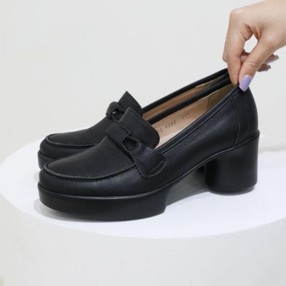 Jisyu Vita Platform Pumps Natural Cowhide