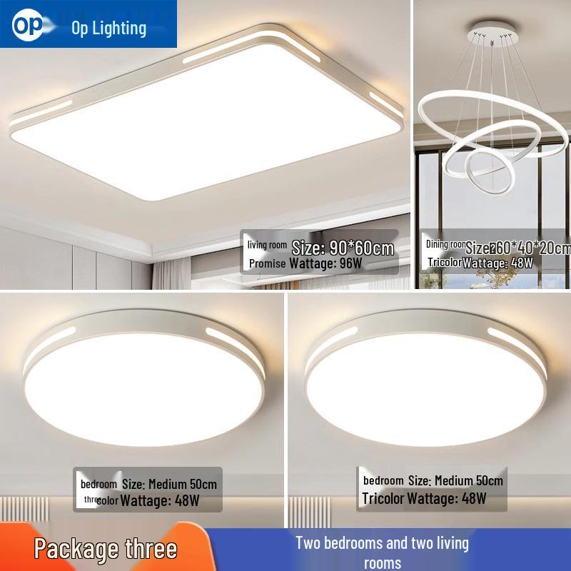 Ultra-Thin Minimalist LED Ceiling Light for Living Room, Dining Room, Bedroom - Modern Whole House Lighting Package