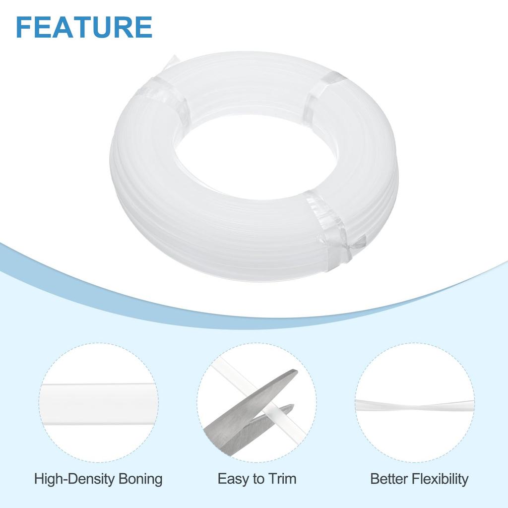PATIKIL Sewing 8mm x 87 for Handmade and Wedding Polyester 2mm Clear Boning, Yards, Dolls, Hats, Handbags, Dresses, High-Density Boning, Thick,