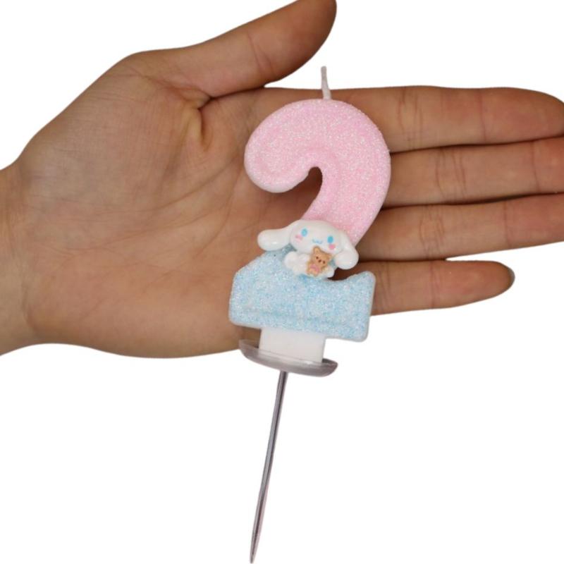 0-9 Lumânări Cifra Tort Zi de Naștere Lumânări Cifra Drăguțe Cinnamoroll Roz Albastre Lumânări Vârful Tortului Accesorii Petrecere Zi de Naștere Bebeluș Jucărie