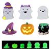 BEAUTY PLAYER Halloween Miniature 6 Types of Glowing Atmosphere Photo Car Entryway Decorations Glow-in-the-Dark Figurines, 6-Piece Set, Ghosts,