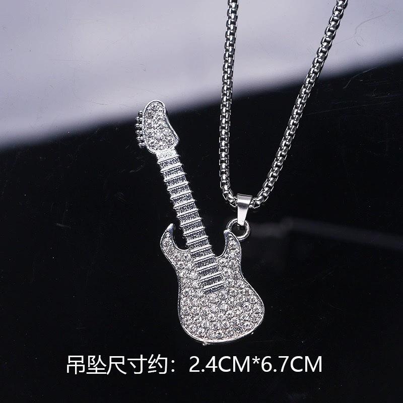 Musikinstrument Gitarre Herren Ins Damen Trend Vielseitig Hip-hop Accessoires Halskette Anhänger