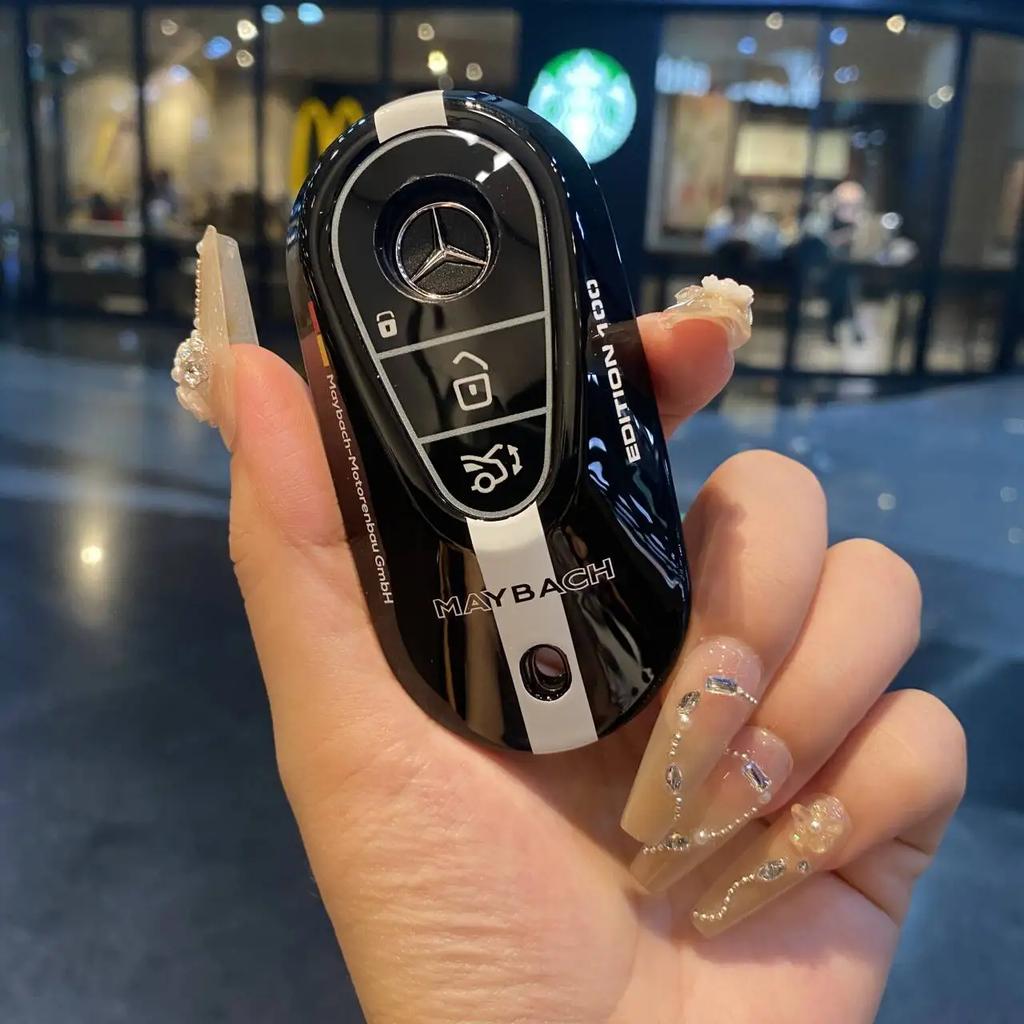 Car Zinc Alloy Key Case Bag Metal Key Shell For Mercedes-Benz AMG C-Class S-Class GLC EQE EQS W223 X254 V297 V295 W206 S206 X206 ff1