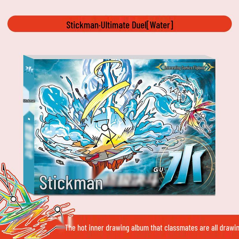 Stickman Tracing & Fighting Flipbook: Children's Comic & Coloring Tutorial