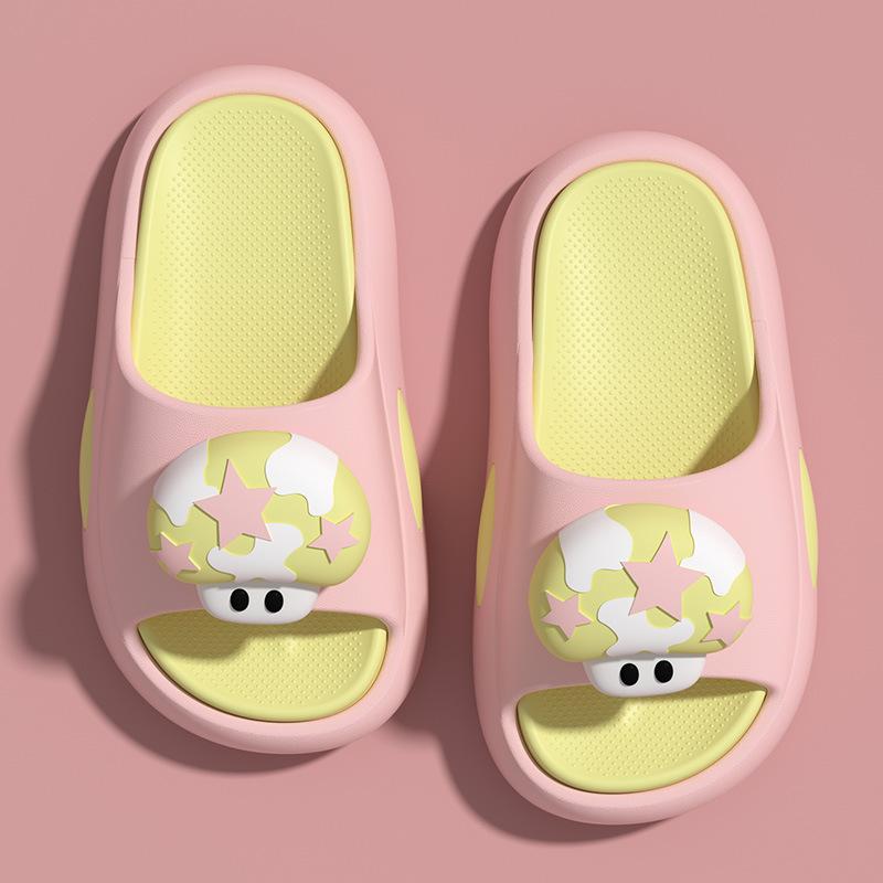 Mushroom Slippers Girls Summer New Thick Bottom Cartoon Home Parent-child Couple Children Cool Slippers Boys