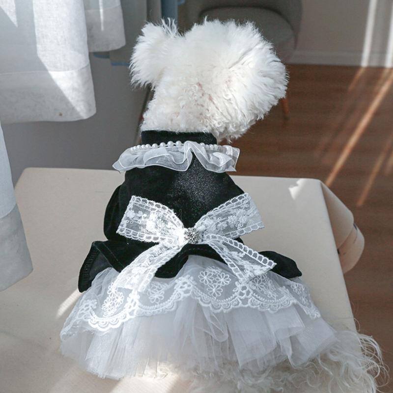 Dog Princess Dress Dog Dresses Velvets Dog Tutuu Dress Dog Costume Pet Dresses Dog Clothing Dog Bows Dress Puppies Dress