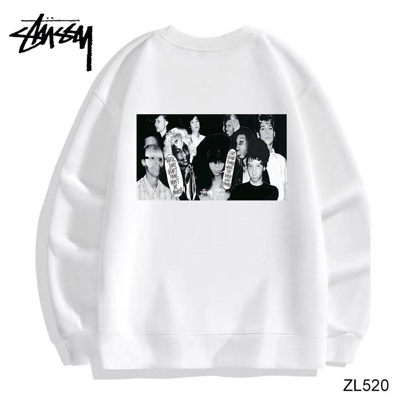 

Stussy зимний высококачественный хлопковый флисовый теплый свитер с круглым вырезом Stussy, свитер для пары с принтом персонажей