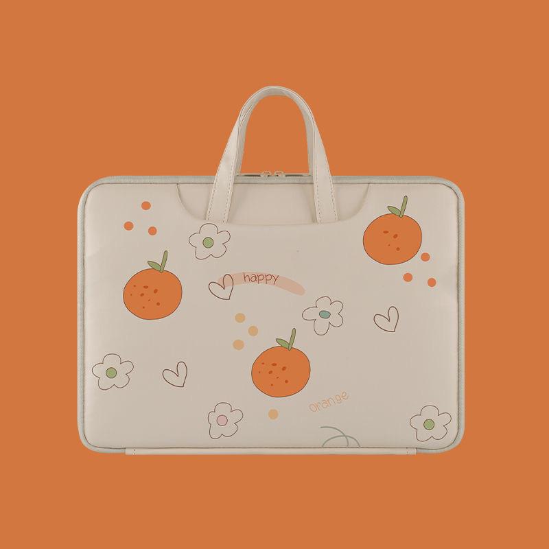 Cute Cartoon Bear Print Laptop Handbag Waterproof PU Shockproof Notebook Carrying Bag For Macbook Huawei Xiaomi 13-16 Inch