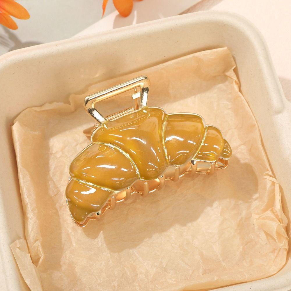Hairpin Croissant  Hair Grab Hair Clip Metal Shark Clip Sweet Cute Bread Hair Claw  Female