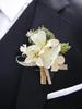 Bride and Groom Boutonniere Bridesmaid and Groomsmen Corsage Rose Boutonniere