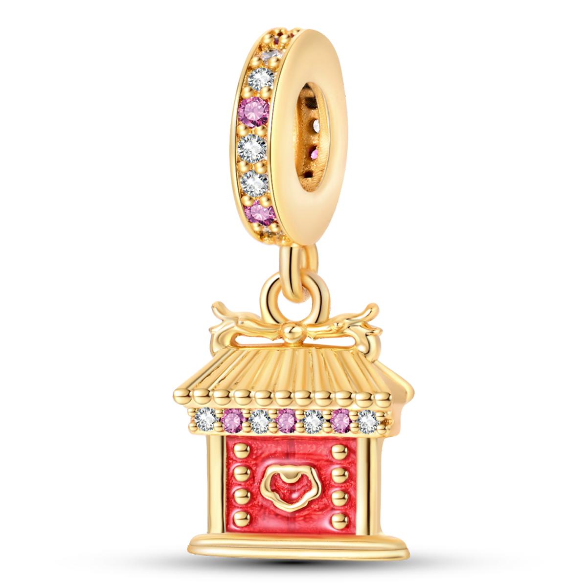 

925 Серебряный Фонарь Китайский Узел Шармы Новогодние Традиционные Бусины Подходит Браслеты Мода DIY Ювелирные Изделия Подарки