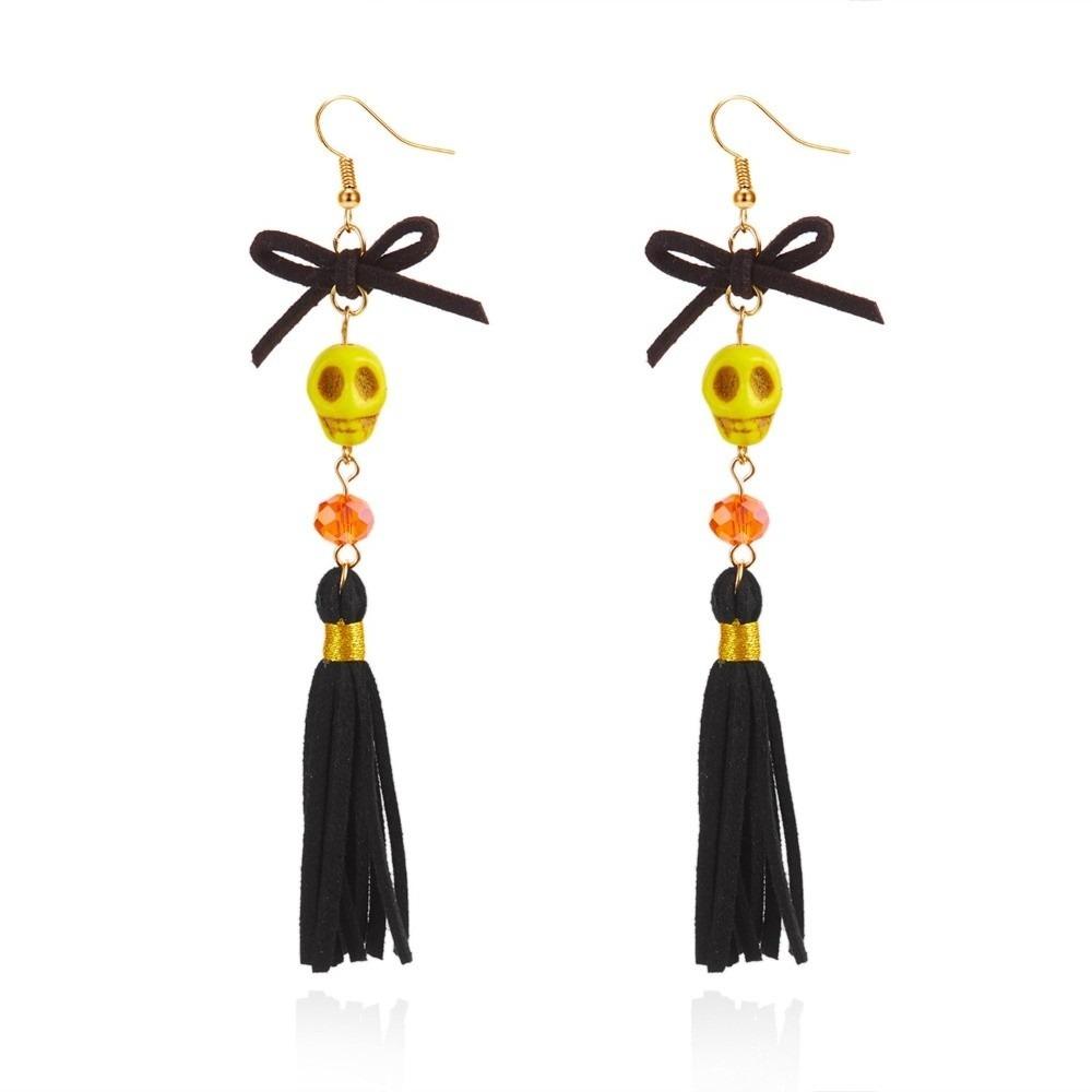 Tassel Halloween Earrings Rice Bead Ear Jewelry Accessories Fashion Skull Drop Earring Hipster