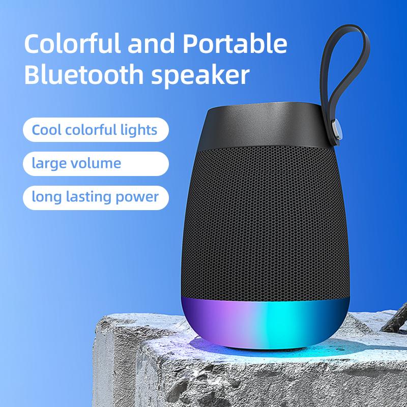 Rockmia Audio EBS-702 Mini Portable RGB Speaker Bluetooth 5.0 Outdoor Wireless Music Box With Colorful LED Light Camping Ridding