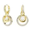 Hyperbola Water Drop Design Cubic Zirconia Earrings Unisex Earrings White 5738249