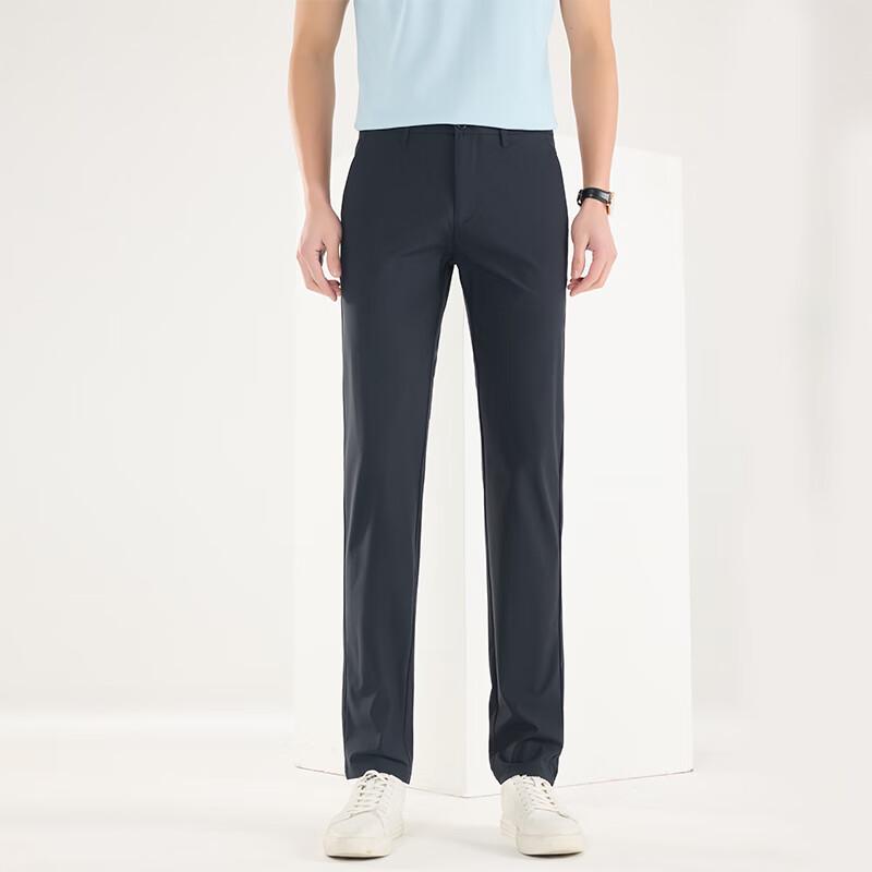Men's Straight Fit Elastic Business Casual Trousers