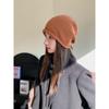 Duoduo Hat with Big Head Circumference Versatile Casual Cold Hat Warm Hat Couple Ear Protection Knit Hat Showing Small Face