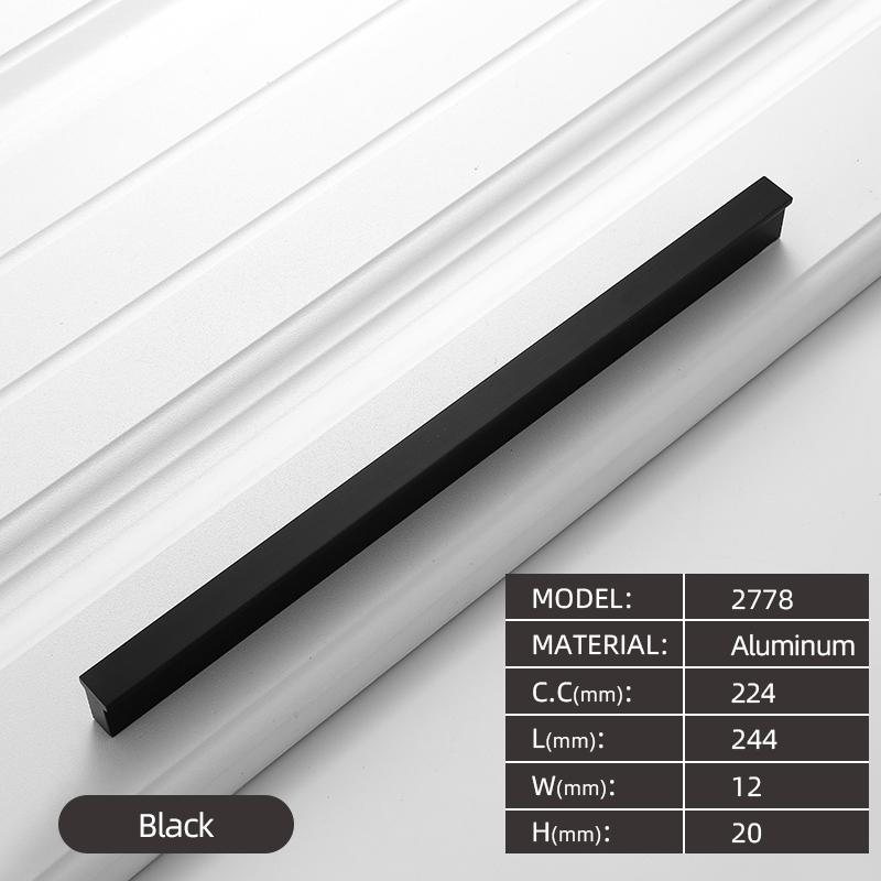 320MM Aluminium Profile Pulls Furniture Hardware Kitchen Cabinet Cupboard Dresser Wardrobe Drawer Door Black Modern Long Handles
