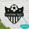 Metal Wall Art Soccer Team Emblem Custom Sign Home Office Decor