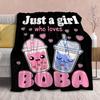 Black-themed cartoon animals Printed Blanket for Sofa Bed Travel Camping Living Room Office Conditioning Blanket
