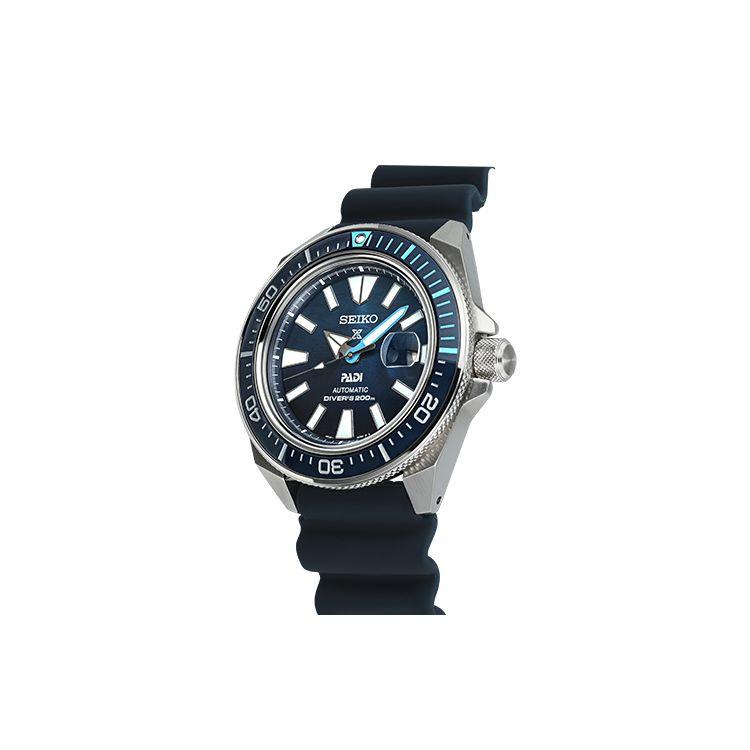 Seiko Prospex Padi Limited Edition Samurai 200M Water Resistant Automatic Mechanical Movement Silicone Strap Watch 43.8Mm Men watches Blue SRPJ93K1