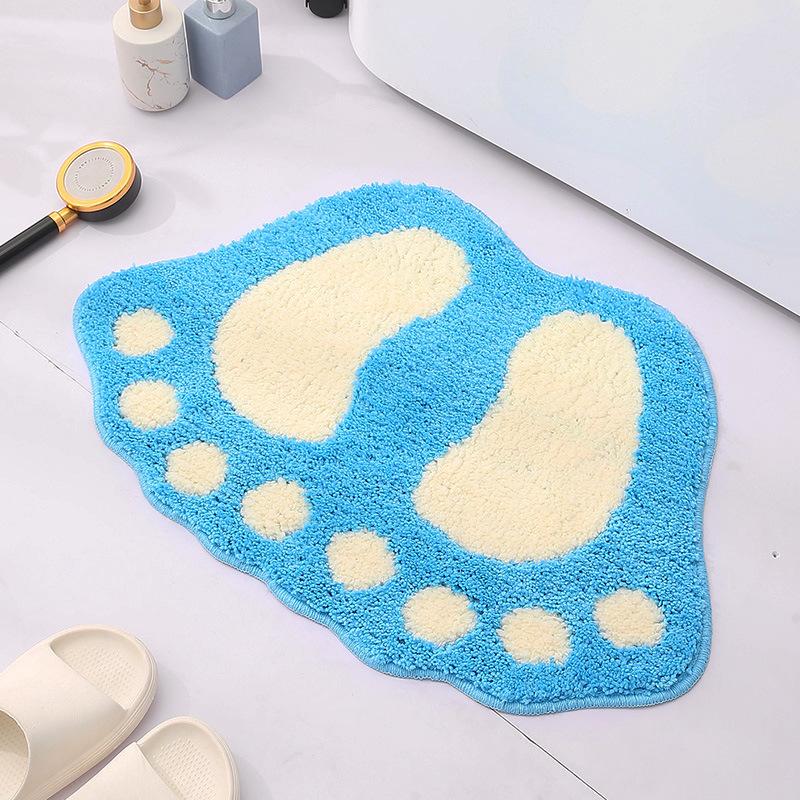 Cartoon Foot Shaped Toilet Mat Absorbent Non-Slip Mats Comfortable Resistant Carpet Washable Household Door Pads Nordic Style Thickened Bathroom Mat