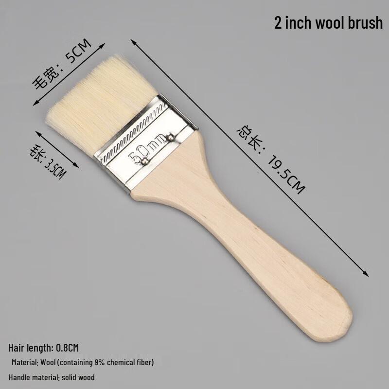 Yimeide Wood Handle Wool Paint & Cleaning Brushes