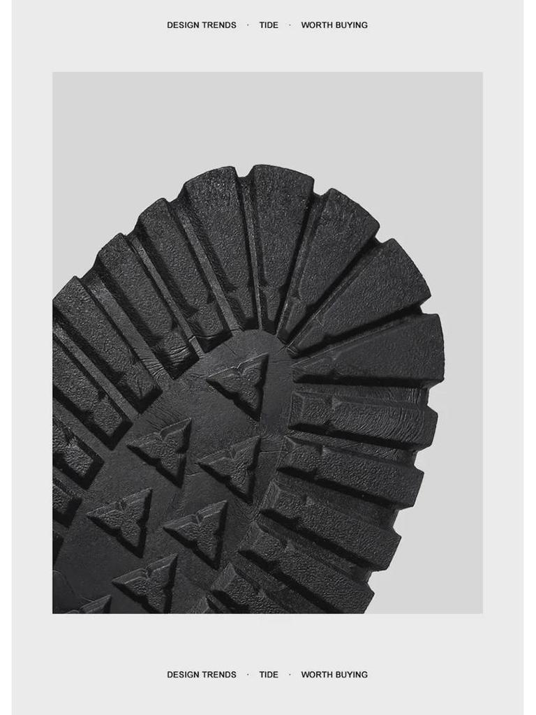 Men's Winter Fashion Waterproof Non-Slip High-Top Leather Boots with Thick Soles and Height Increase