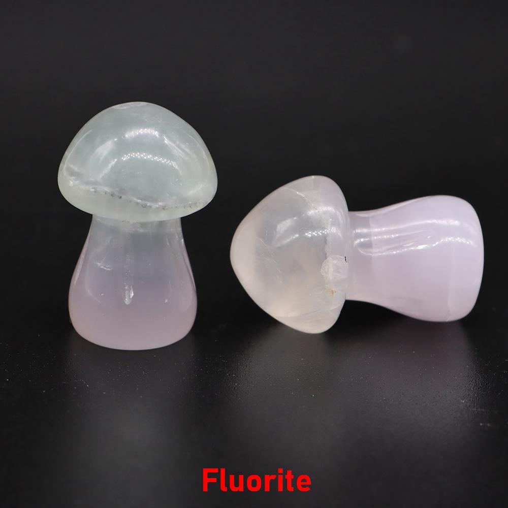 1.5" Natural Crystal Mushroom Gem Quartz Mushroom Mineral Healing Reiki Home Decoration Diy Crafts Gift Aquarium Stone