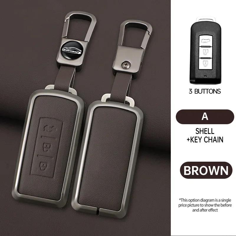 Alloy Style Fashion Car Key Case Cover Shell Fob for Mitsubishi Outlander Lancer Eclipse Mirage ASX LANCER 2/3button Key Chain