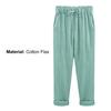 Thin Elastic Waist Women Trousers Side Pockets Drawstring Wide Leg Casual Trousers Ladies Clothing
