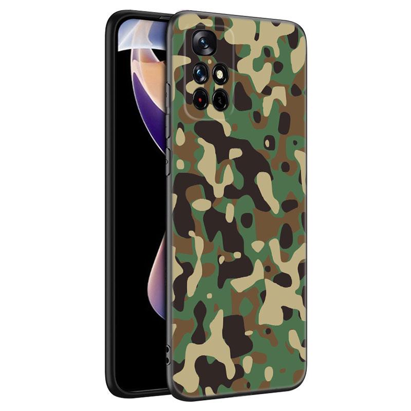 

Камуфляжный армейский черный силиконовый чехол для телефона Xiaomi Redmi Note 10 11 11S 12 13 4G 8 9 11T Pro 5G Plus 8T 9S 10S 12S Redmi Note 13 5G