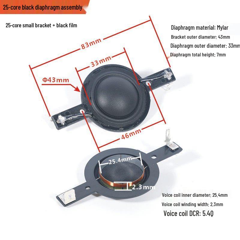 4-inch Tweeter Speaker Assembly with Bracket: 25.5mm Voice Coil, Transparent Silk Film Dome