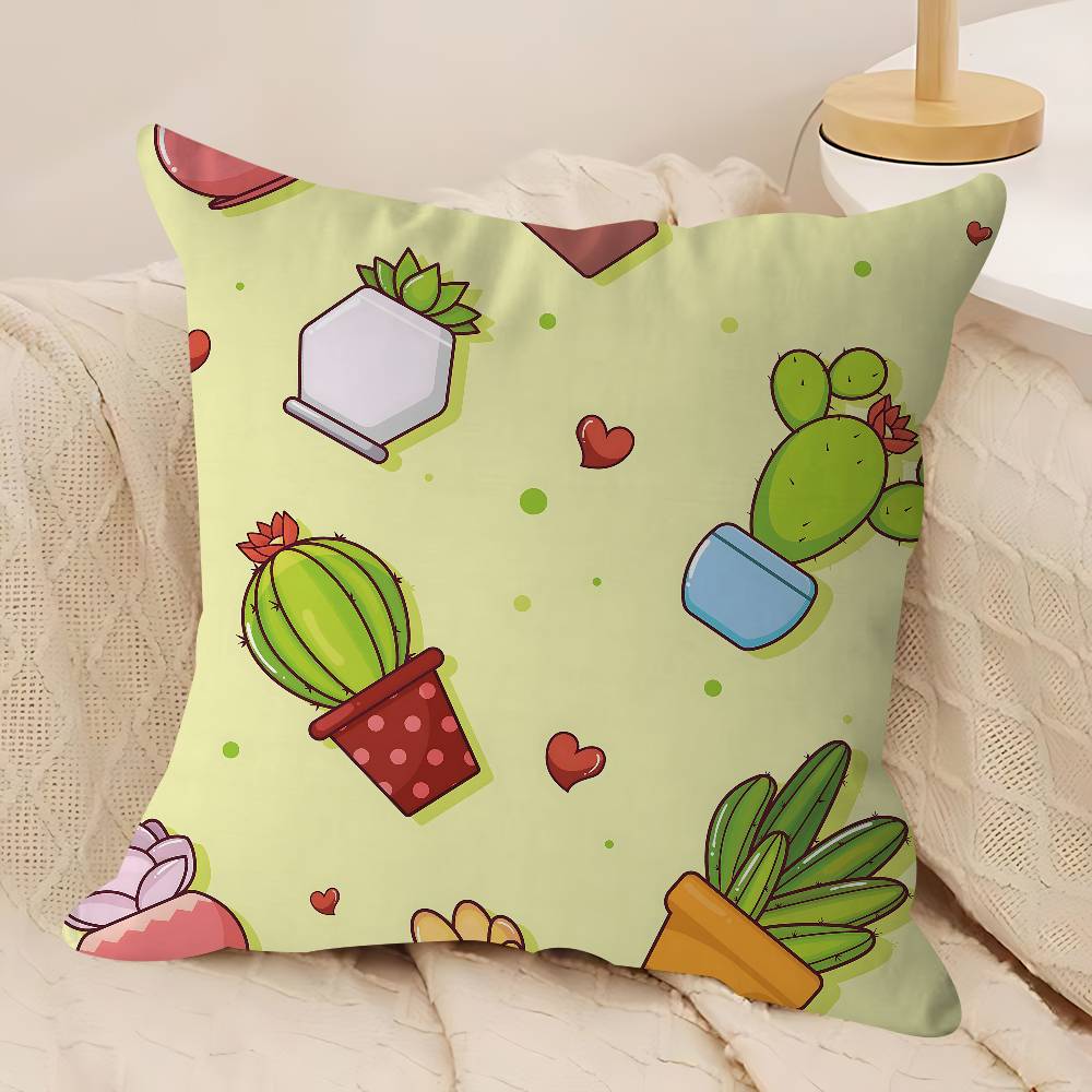 Niedliche Cartoon Sukkulenten Kissen Geschenke Heim Büro Einrichtung Schlafzimmer Sofa Auto Kissenbezug Hülle 45x45cm