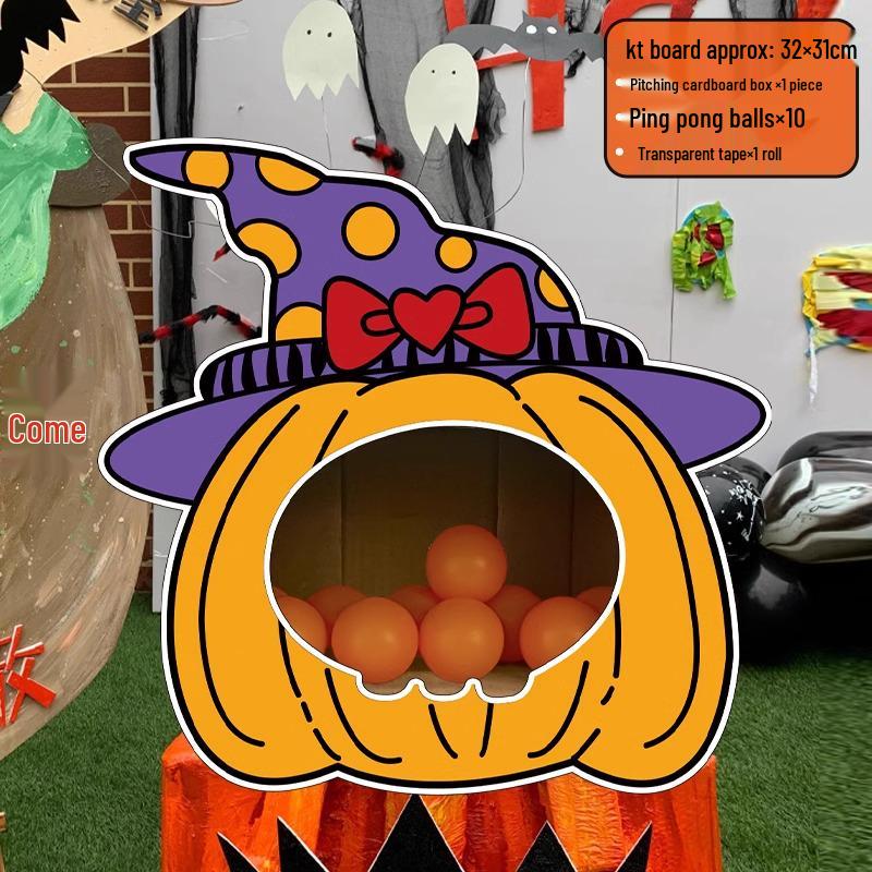 DIY Halloween Pumpkin Throwing Game Props for Kindergarten Decoration