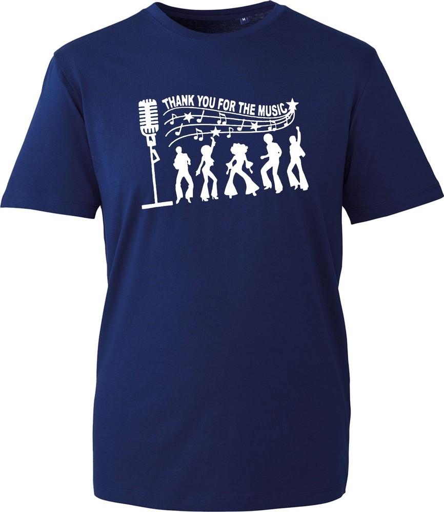 ABBA Thank You For The Music T Shirt Unisexs Black Retro Band Graphic Pop Music Tee S