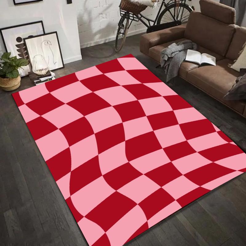 Geometric Wave Pattern Area Rug Modern Abstract Floor Mat Carpet for Living Room Home Decoration Living Room Bedroom Carpet