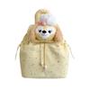 Schoolbag Japanese cartoon bear head flip backpack girl style simple star floral backpack portable storage travel bag