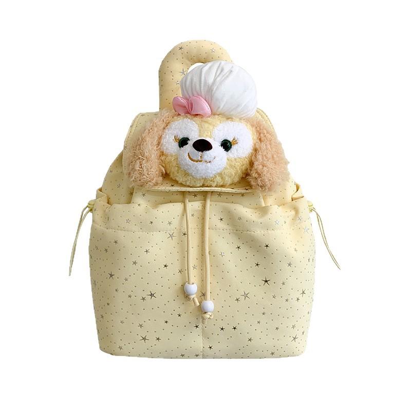 Schoolbag Japanese cartoon bear head flip backpack girl style simple star floral backpack portable storage travel bag