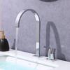 Widespred Basin Faucet Bathroom Hot and Cold  Gold Chrome Brass Decked Sink Mixer Brass Single Lever Square Sink Mixer