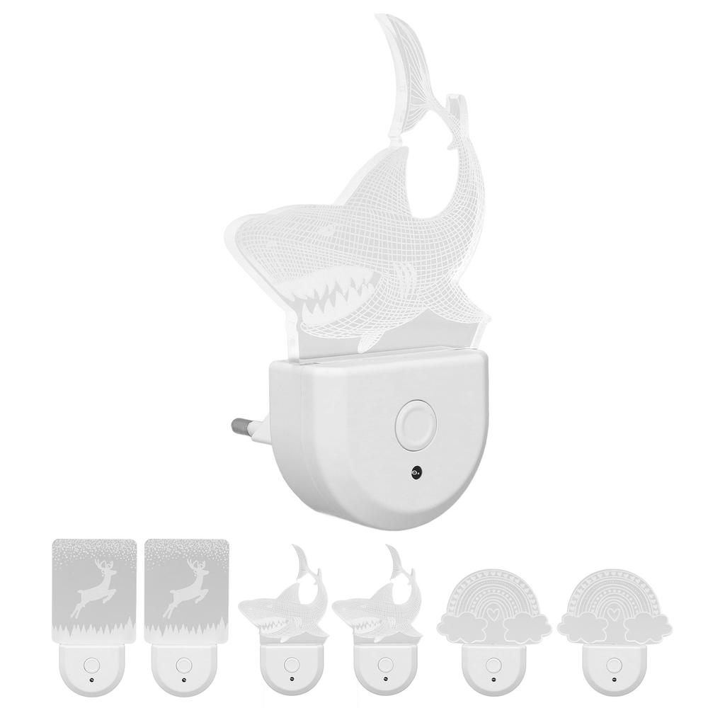 2Pcs Plug Into Wall Night Light Acrylic RGB Energy Efficient Light Sensing Xmas Night Lamp for Bedro